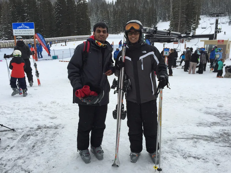 Family skiing trip